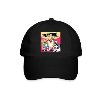 Comic Dogs - Playtime - Baseball Cap - black/black - Front