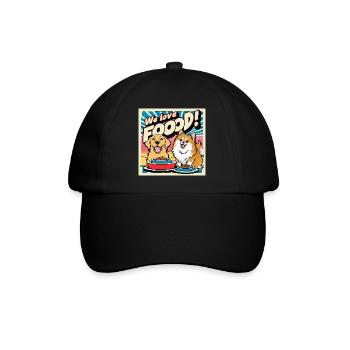 Comic Dogs - We Love Food - Baseballkappe - Schwarz/Schwarz - Vorne
