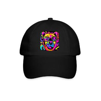 Enseigne au néon style ours - Casquette classique - noir/noir - Devant
