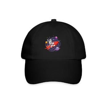 L’astronaute et la fusée rouge dans l’espace. - Casquette classique - noir/noir - Devant