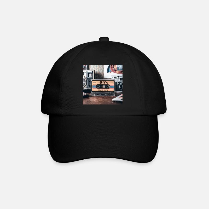 Années 80 - Casquette classique - noir/noir