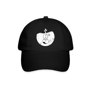 Violin Drawing - Baseball Cap - black/black - Front