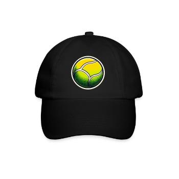 Tennisball grün gelb - Baseballkappe - Schwarz/Schwarz - Vorne