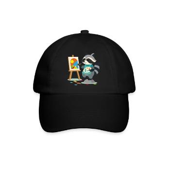Creative raccoon for art lovers young and old - Baseball Cap - black/black - Front