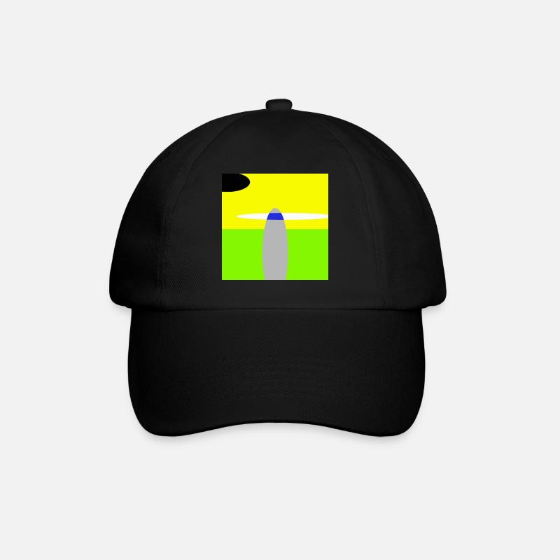 Weltraum-Landschaft - Baseballkappe - Schwarz/Schwarz