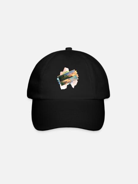 Nature plage image mignon design d’été - Casquette classique - noir/noir