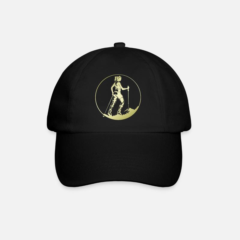 Nordic Walking Silhouette - Baseballkappe - Schwarz/Schwarz