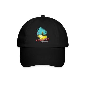Plage rochers Algarve illustration Portugal - Casquette classique - noir/noir - Devant