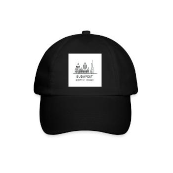Budapest Line Art Silhouette Landmark - Baseball Cap - black/black - Front