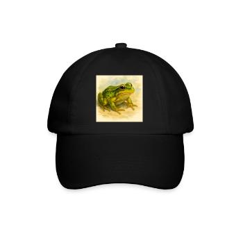 Aquarelle Grenouille Verte - Casquette classique - noir/noir - Devant