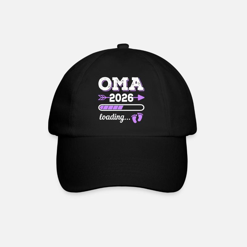 Oma 2026 Loading Schwangerschaft Geschenkidee - Baseballkappe - Schwarz/Schwarz