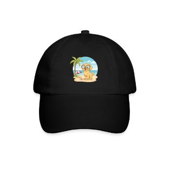 Vacances d’été sur la plage avec des lunettes - Casquette classique - noir/noir - Devant