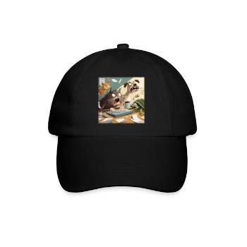 Tierisches Bürochaos - Baseballkappe - Schwarz/Schwarz - Vorne