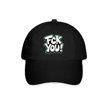 FCK YOU lettering provocative statement - Baseball Cap - black/black - Front