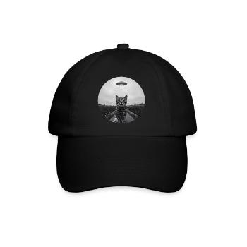 Funny UFO Space Cat Alien Design - Baseball Cap - black/black - Front
