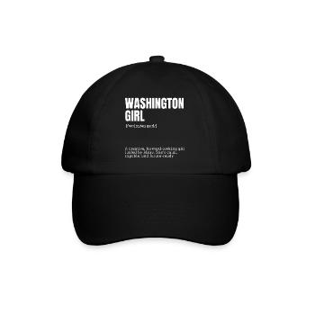Washington Girl Typo Portrait - Baseballkappe - Schwarz/Schwarz - Vorne
