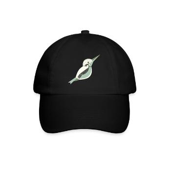 Martin-pêcheur de style géométrique avec pois L blanc - Casquette classique - noir/noir - Devant