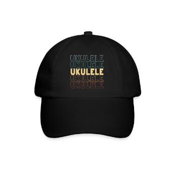 Ukulele typography - Baseball Cap - black/black - Front