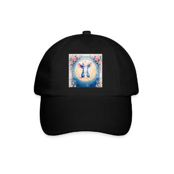 Blue mice in love - Baseball Cap - black/black - Front