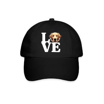 LOVE Golden Retriever Dog Dog Lover Funny - Baseball Cap - black/black - Front