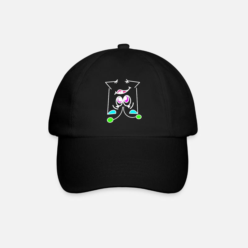 Neon-Mood Flip - Das Umdreh-Gesicht - Baseballkappe - Schwarz/Schwarz