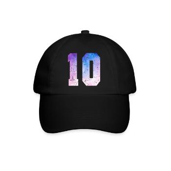 numéro 10 – Cadeau anniversaire 10 ans - Casquette classique - noir/noir - Devant