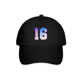 Ausgabe 16 – 16. Jubiläumsgeschenk - Baseballkappe - Schwarz/Schwarz - Vorne