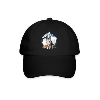 Aussie Dog Landscape Nature Illustration - Baseball Cap - black/black - Front