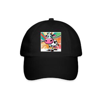 Kuh - Baseballkappe - Schwarz/Schwarz - Vorne
