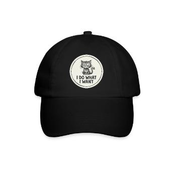 Ich mache, was ich will Katze - Baseballkappe - Schwarz/Schwarz - Vorne