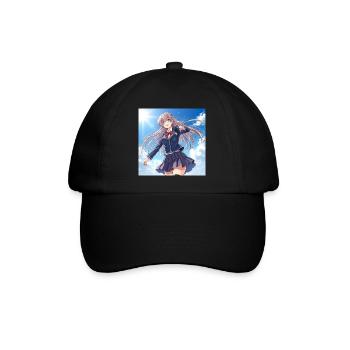 Écolière dans un ciel bleu - Casquette classique - noir/noir - Devant