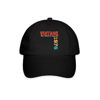 Vintage 1976 - Baseballkappe - Schwarz/Schwarz - Vorne