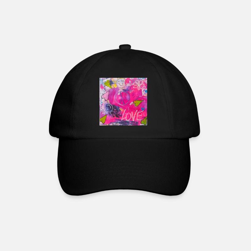 GRAFFITI LOVE - statement styles I chrart2wear - Baseballkappe - Schwarz/Schwarz