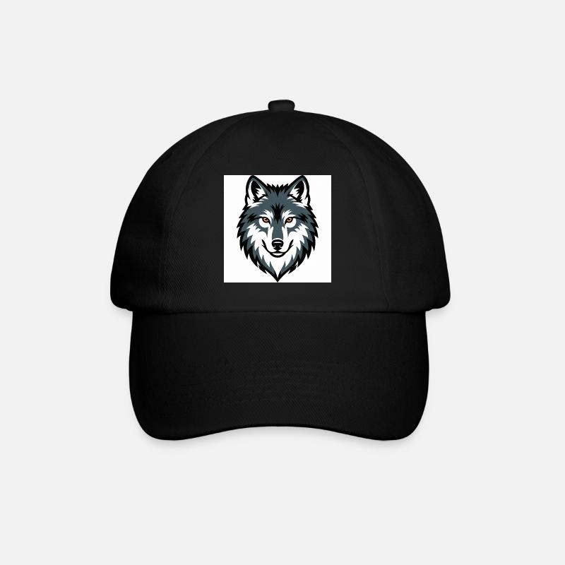 Emblème graphique du loup - Casquette classique - noir/noir