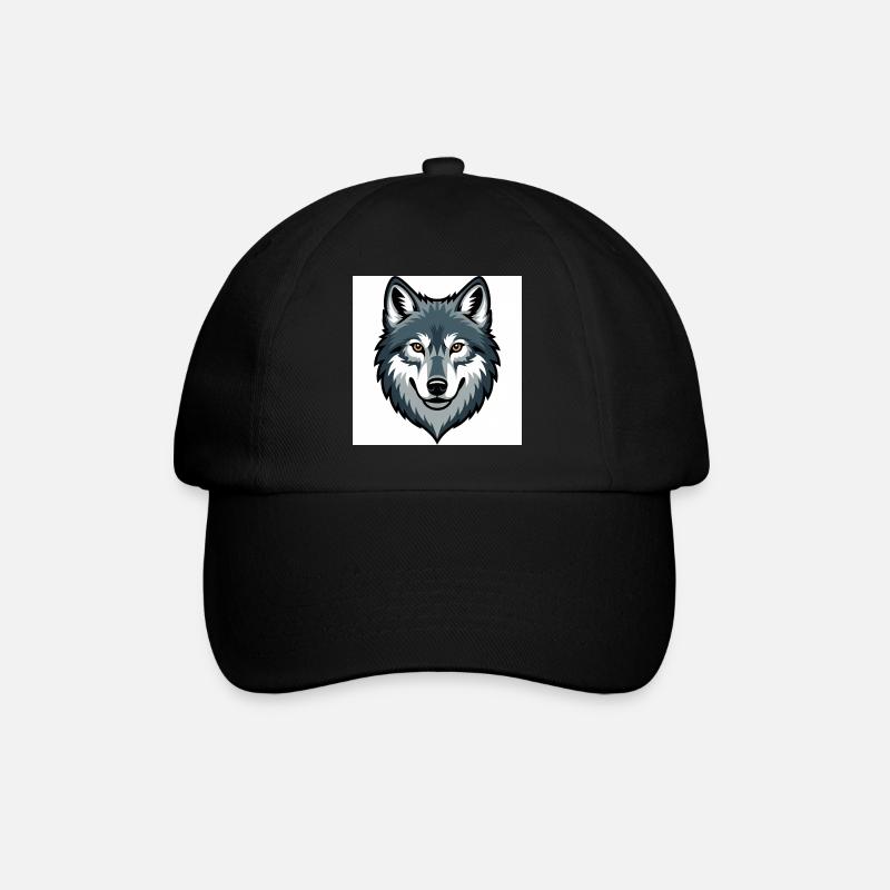 Wolf Head – illustration stylisée - Casquette classique - noir/noir