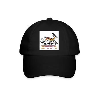 Gazelle in golden landscape - Baseball Cap - black/black - Front