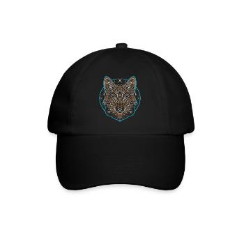 Geometric Fox Mandala Tattoo - Baseball Cap - black/black - Front