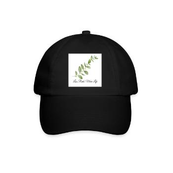 Moins de précipitation, plus de vie | Vintage botanique minimaliste - Casquette classique - noir/noir - Devant