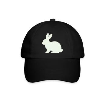 Zarte Kaninchen Silhouette - Baseballkappe - Schwarz/Schwarz - Vorne
