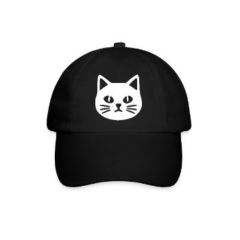 Katzengesicht Katze - Baseballkappe - Schwarz/Schwarz - Vorne