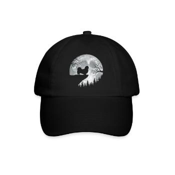 Pekingese Full Moon - Peke Dog Mom Dad Lap Dog - Baseball Cap - black/black - Front
