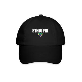 Ethiopia Ethiopia Ethiopian Flag Ethiopian - Baseball Cap - black/black - Front