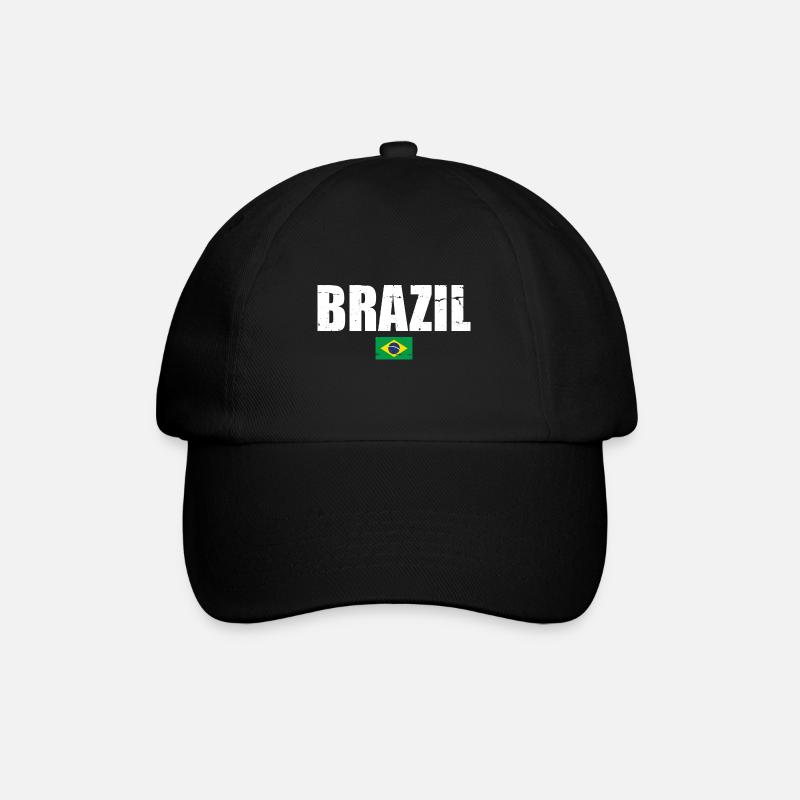 Brésil Brésil Drapeau brésilien - Casquette classique - noir/noir