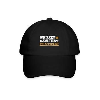 Whisky A Day Funny Drinking - Baseball Cap - black/black - Front