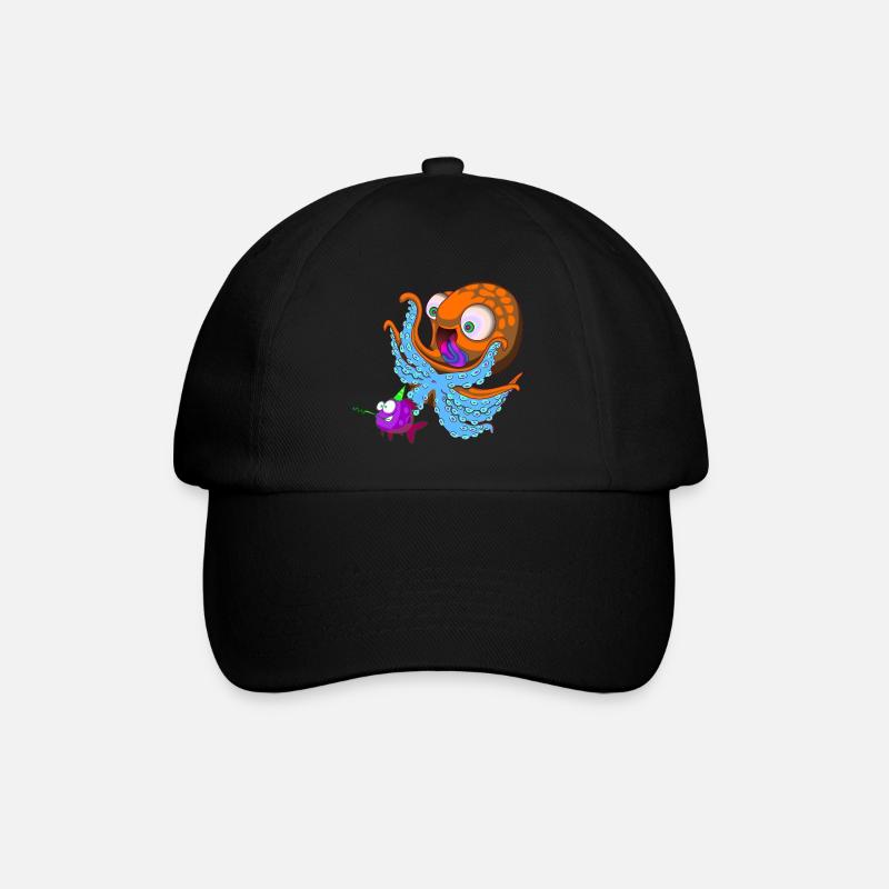 Poisson d'anniversaire de poulpe - Casquette classique - noir/noir