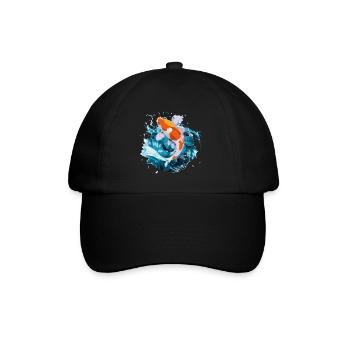 La carpe koï en action - Casquette classique - noir/noir - Devant
