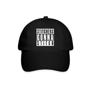 Sticker gehen zum Stitchen - Weihnachts- und Geburtstagsgeschenk - Baseballkappe - Schwarz/Schwarz - Vorne