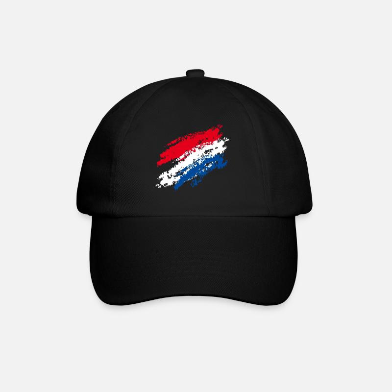 Drapeau des Pays-Bas / rayures italiques - craie - Casquette classique - noir/noir