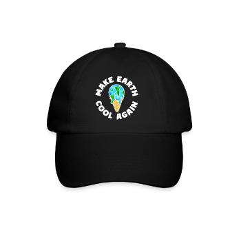 Schmelzende Erde Eiscreme Make Earth Cool Again - Baseballkappe - Schwarz/Schwarz - Vorne