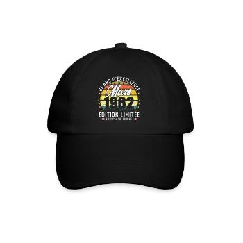 Vintage Cadeau Anniversaire 61 Ans Mars 1962 - Casquette classique - noir/noir - Devant